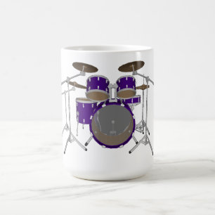 5 Stück Drum Kit:Violett: Kaffee-Tasse: Trommeln- Kaffeetasse