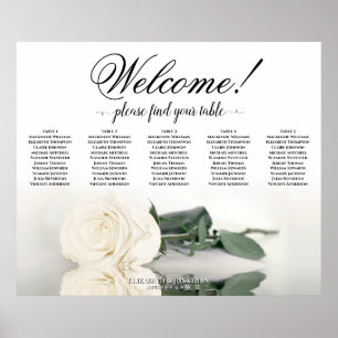 5 Tabelle Elegantes White Rose Hochzeitstabelle Poster