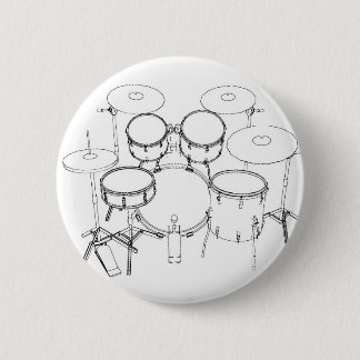 5-teiliges Trommelkit: Schwarzweiß-Zeichn: Button