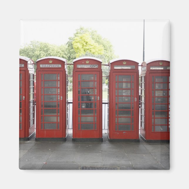 5 Telefonzellen in London Magnet (Vorne)