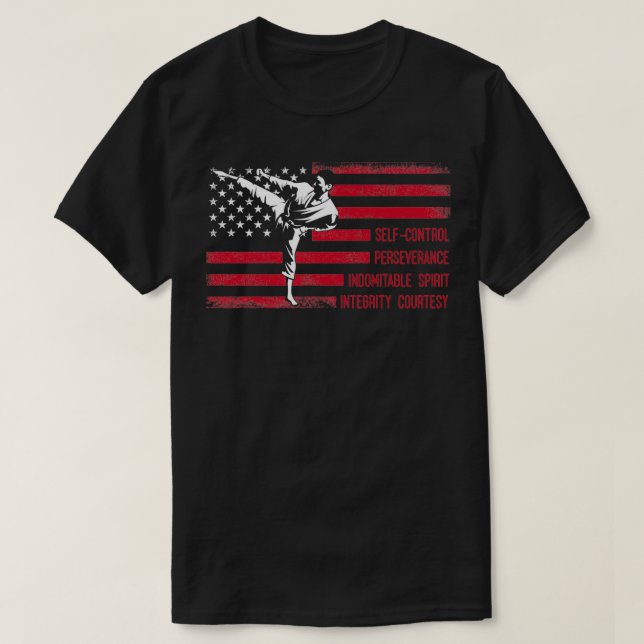 5 Tenets American Taekwondo Fighting 1 T-Shirt (Design vorne)