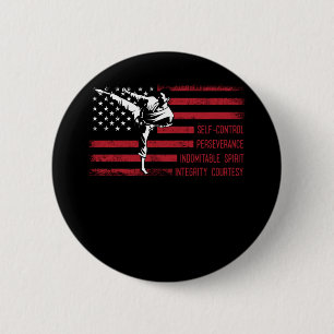 5 Tenets American Taekwondo Fighting Button