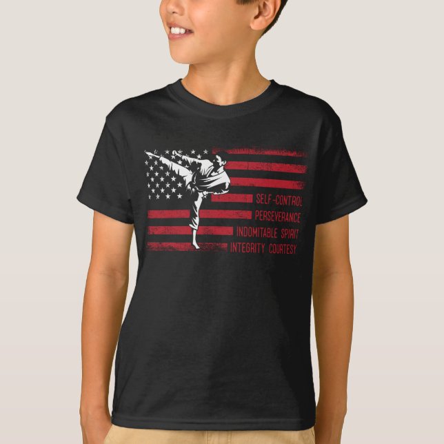 5 Tenets American Taekwondo Fighting T-Shirt (Vorderseite)