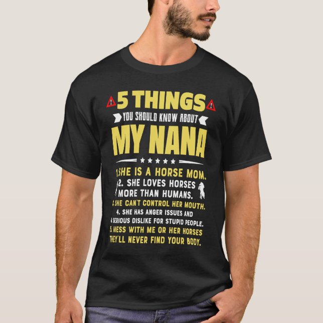 5 Things You Should Know About My Horse Mom Grandm T-Shirt (Vorderseite)