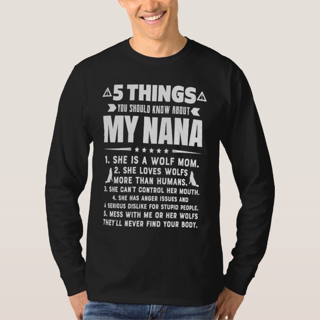 5 Things You Should Know About My Wolf Mom Grandma T-Shirt (Vorderseite)