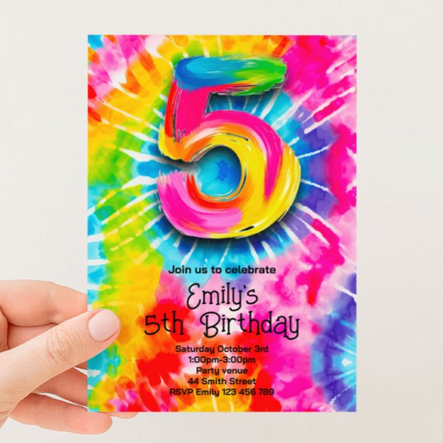 5. Tie Dye Geburtstag Einladung (Von Creator hochgeladen)