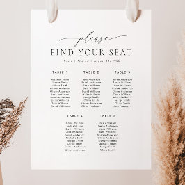 5 Tische Bitte sehen Sie sich Ihre Sitzplakette an Poster