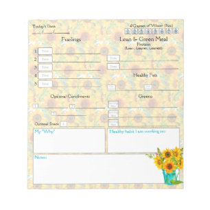 5 und 1 Food Journal Notepad Notizblock