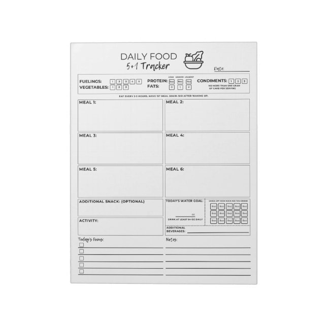 5 und 1 Notepad (8.5 x 11) Notizblock (Rotiert)