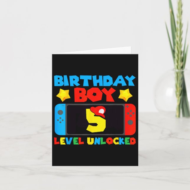 5 Unlocks Videospiel 5. Geburtstag Boy Gamer Karte (Vorderseite)