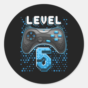 5 Video Game Controller 5. Geburtstag Game-Geschen Runder Aufkleber