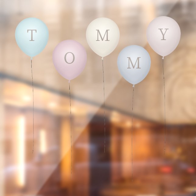 5 Vintage Sepia Pinks & Grays Custom Balloons Fensteraufkleber (Blatt 2)