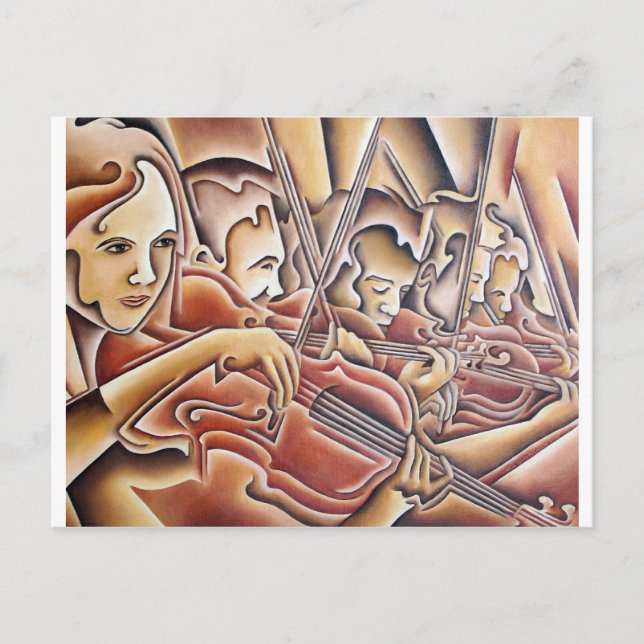 5 Violine Postkarte (Vorderseite)