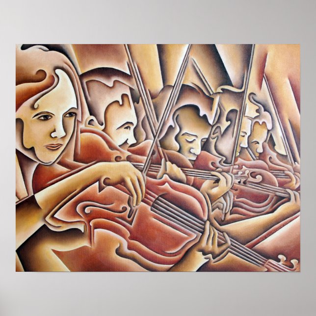 5 Violinen Poster (Vorne)