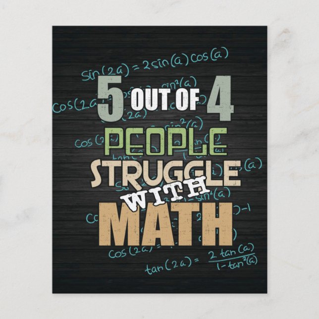 5 von 4 Kampf mit Mathematik | Math Lovers Gift Flyer (Vorne)