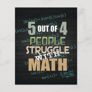 5 von 4 Kampf mit Mathematik | Math Lovers Gift Flyer