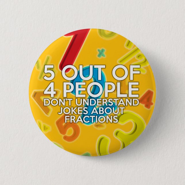 5 VON 4 PERSONEN - Mathe Joke Button (Vorderseite)