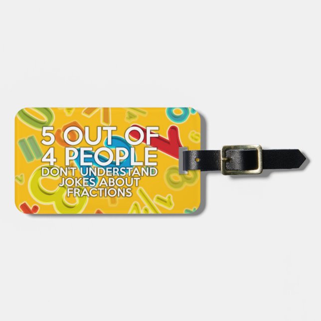 5 VON 4 PERSONEN - Mathe Joke Gepäckanhänger (Vorderseite horizontal)