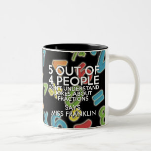 5 von 4 Personen Spaß-Mathematik Zweifarbige Tasse