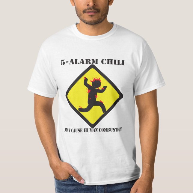 5 Warnungs-Chili-Wert-T - Shirt (Vorderseite)