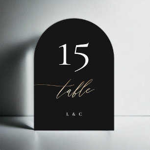 5 x 7 Black Gold Calligraphy Wedding Tischnummer