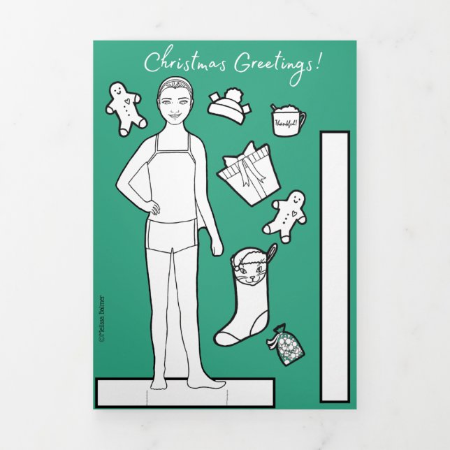 5" x 7" Dreifacher Weihfaches-Puppenkarte #1 Dreifach Gefaltete Karte (Cover)