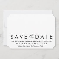 5" x 7" Einfache Chic Ticket-Save the Date Vorlage