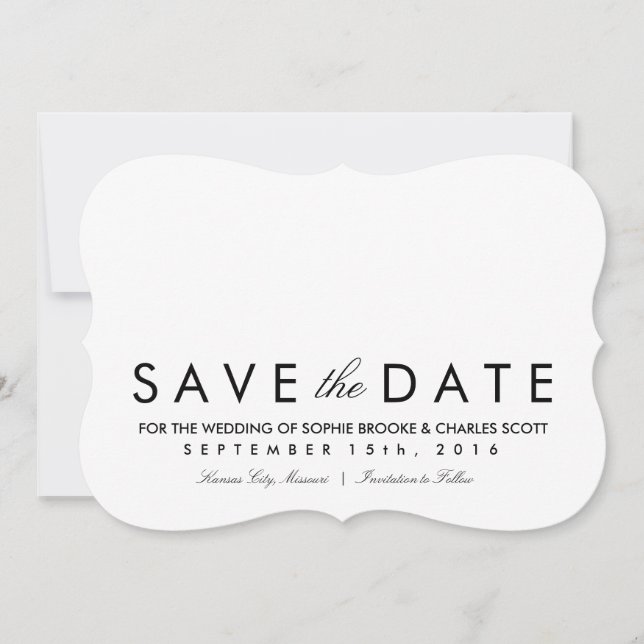 5" x 7" Einfache Klammer Save the Date Vorlage (Vorderseite)