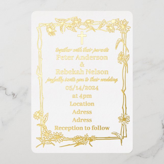 5" x 7" Foil Wedding Einladung (Vorderseite)