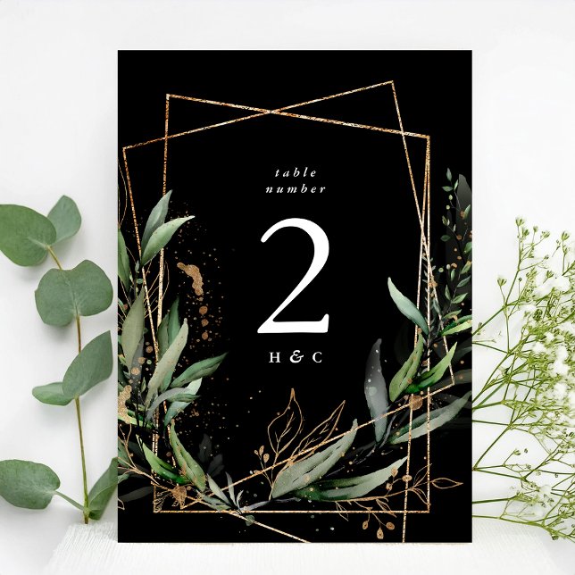 5 x 7 Gold Eukalyptus Black Premium Tischnummer (Von Creator hochgeladen)