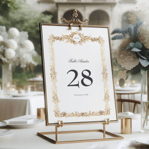 5 x 7 Monogramm Gold Wreath Classic Tischnummern