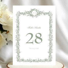 5 x 7 Monogramm Salbei Kranke Klassische Tischnumm