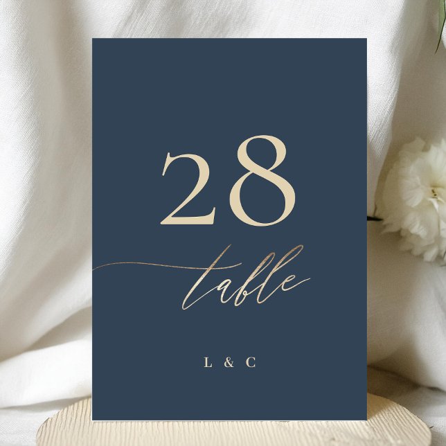 5 x 7 Navy Blue Elegant Gold Classic (Von Creator hochgeladen)