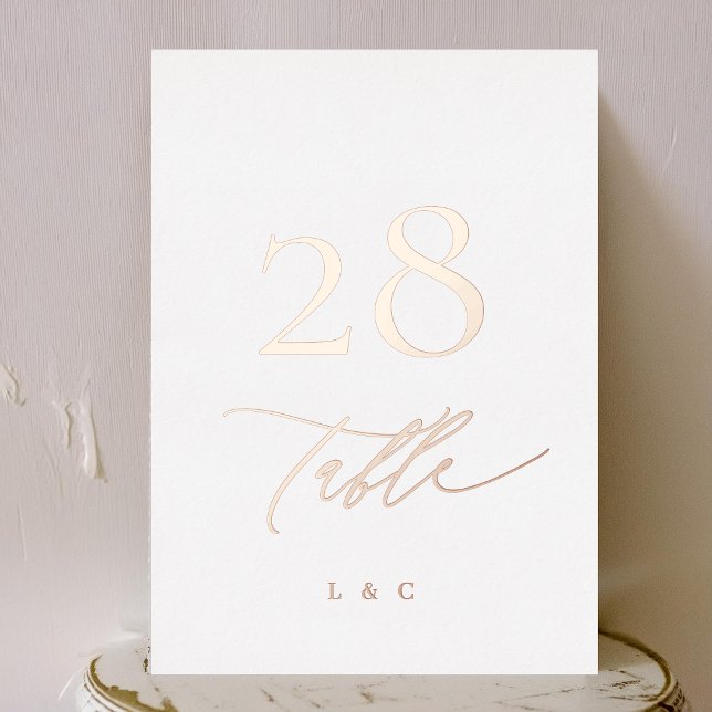 5 x 7 Rose Gold Black Formal Wedding Tischnummer (Von Creator hochgeladen)