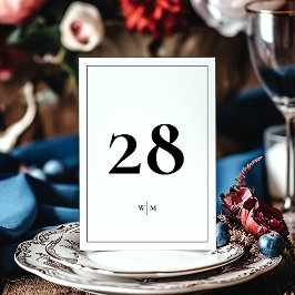 5 x 7 Schwarz-Rahmen-Tischnummern Einladung