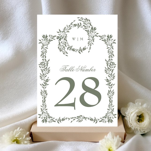 5 x 7 Tischnummern für die Krängung auf Monogramm (Von Creator hochgeladen)