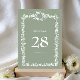 5 x 7 Tischnummern für Monogramm Wraath Classic