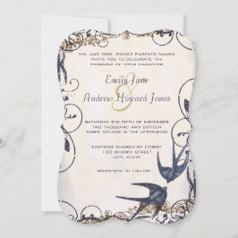 5 x 7 Vintage Hochzeitsfeiern der Seestreitkräfte Einladung