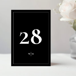 5 x 7 Weiße Rahmen Schwarze Hochzeitstisch Zahlen Einladung
