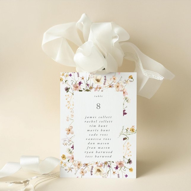 5 x 7 Wildblumen Pampas Hochzeiten Tischnummern (Von Creator hochgeladen)