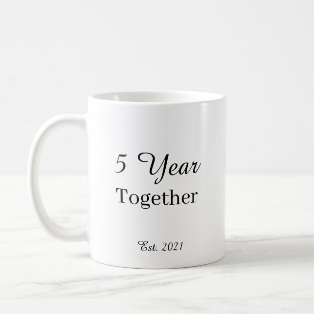 5 Year Anniversary Mug – First Wedding Anniversary Kaffeetasse (Links)