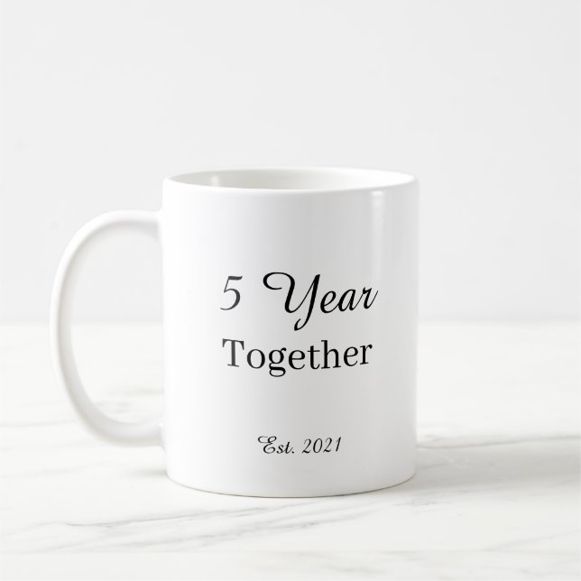 5 Year Anniversary Mug – First Wedding Anniversary Kaffeetasse (Links)