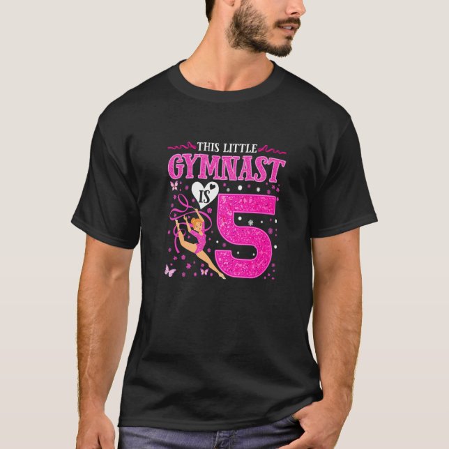 5 Year Old Gymnast 5th Birthday Tumbling Gymnastic T-Shirt (Vorderseite)