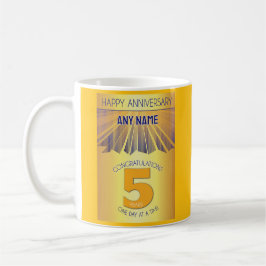 5 Year Sober Anniversary | Golden Ray 12 Step Kaffeetasse