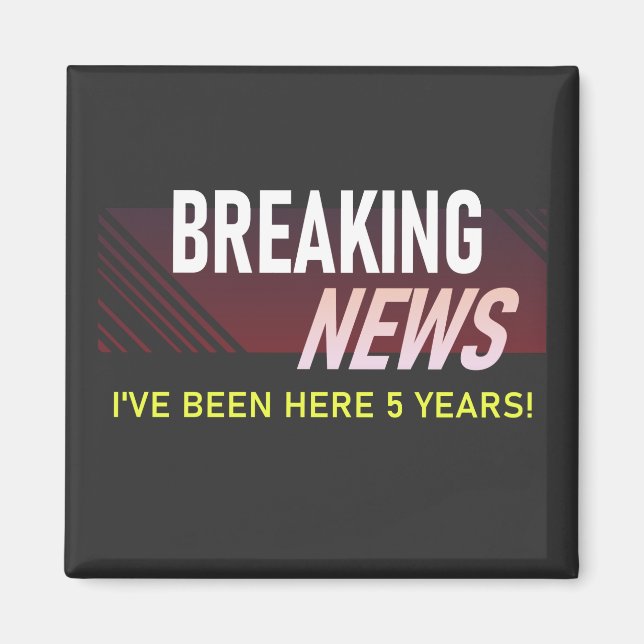 5 Year Work Anniversary 5th Employee Appreciation Magnet (Vorne)