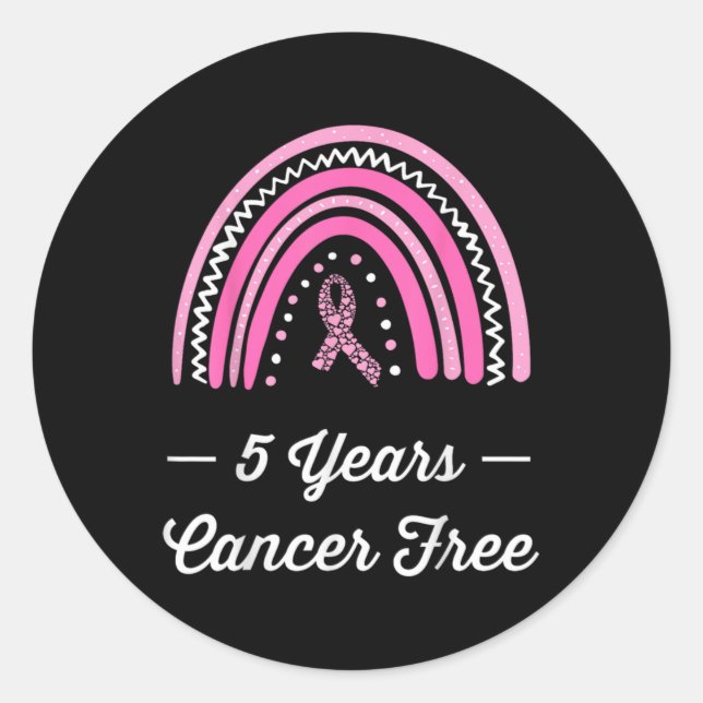 5 Years Breast Cancer Survivor  Runder Aufkleber (Vorderseite)