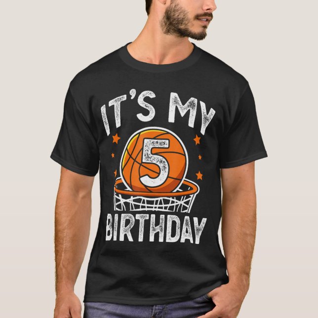 5 Years Old  Basketball Sport 5th Birthday Boy boy T-Shirt (Vorderseite)