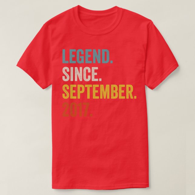 5 Years Old Legend Since September 2017 5th Birthd T-Shirt (Design vorne)