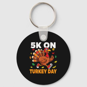 5k am Truthahn-Tag Lustiger Laufender Thanksgiving Schlüsselanhänger