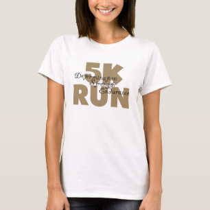 5K Lauf Tan Athletics Sportlauf T-Shirt